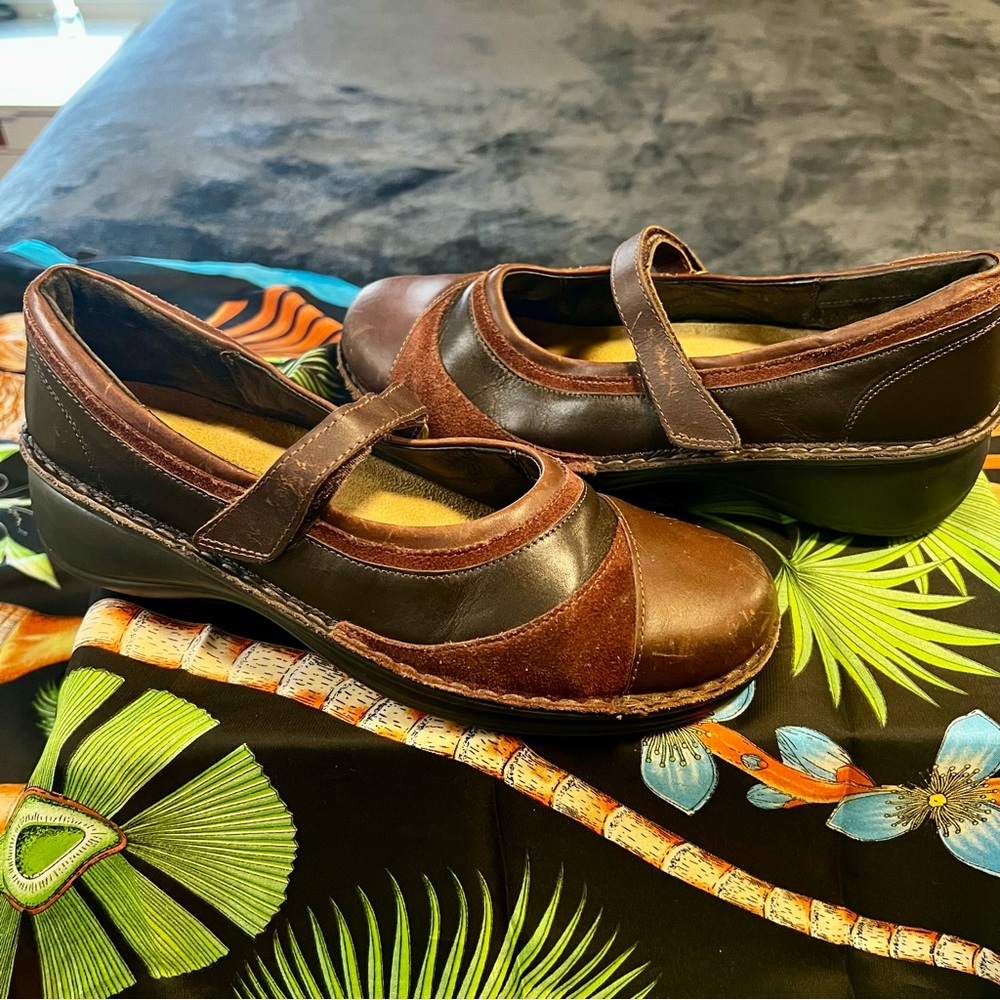 NOAT Patchwork Suede Leather Boho Artsy Crunchy Teacher Work Casual Maryjanes 39 - Picture 2 of 5